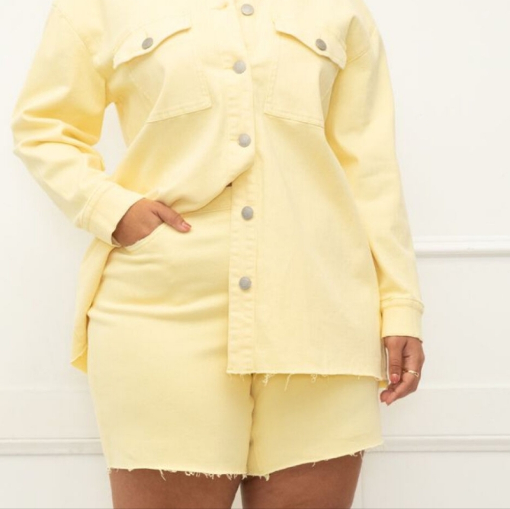 Yellow Denim Shorts 16